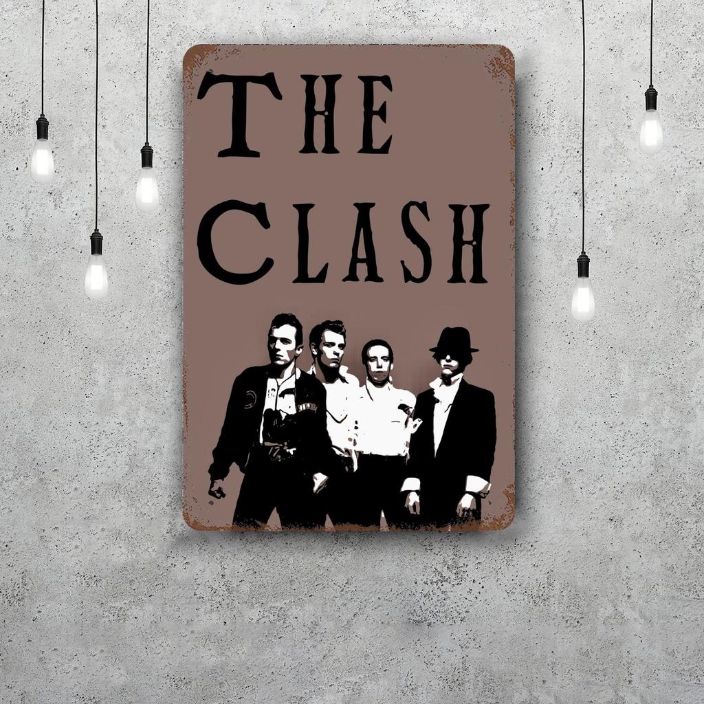 Группа The Clash Винтажная жестяная табличка Декор для дома Настенный декор Искусство Настенный плакат Украшение комнаты Декор Ретро Металлическая табличка Постеры для бара
