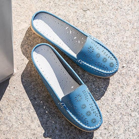 Женские полые дышащие сетчатые слипоны на плоской подошве с низким верхом, кроссовки-мулы с открытой спиной, обувь