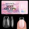 Xiaomi 576Pcs Soft Gel Nail Tips 16 Sizes Full Cover False Nails Almond Coffin Pre-filed Nail Extension Tips DIY Manicure Press On Nail