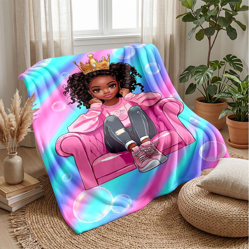 Royal Bubbles Fantasy Theme blanket Lightweight Warm Flannel Blanket Decorative Throw Blanket for Home Decoration