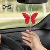 Sparkling Butterfly Pendant Car Rear View Mirror Charm Elegant Faux Crystal Pendant for Car Decoration And Home