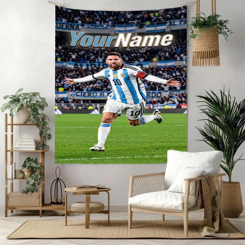 Messi Custom Your Name Wall Decor Tapestry Art For Pet Memorial Birthdaywedding Party Backdrop Family Gift