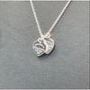 & Co. Double Heart Tag Necklace Silver