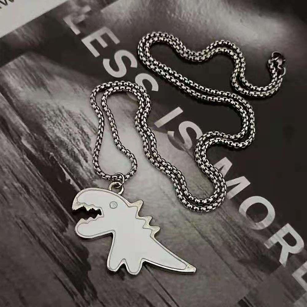 Dinosaur White Dinosaur Pendant Clavicle Chains Korean Style Dinosaur Necklace Couple Necklaces