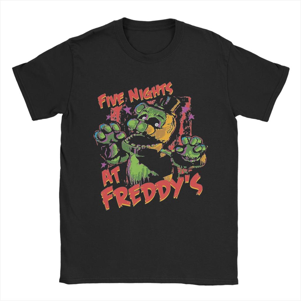 All Seasons FNAF At Freddys T Shirt for Unisex Cotton Tee Shirt Short Sleeve Pure Cotton Tops Streetwear Fashion Casual Tshirt
