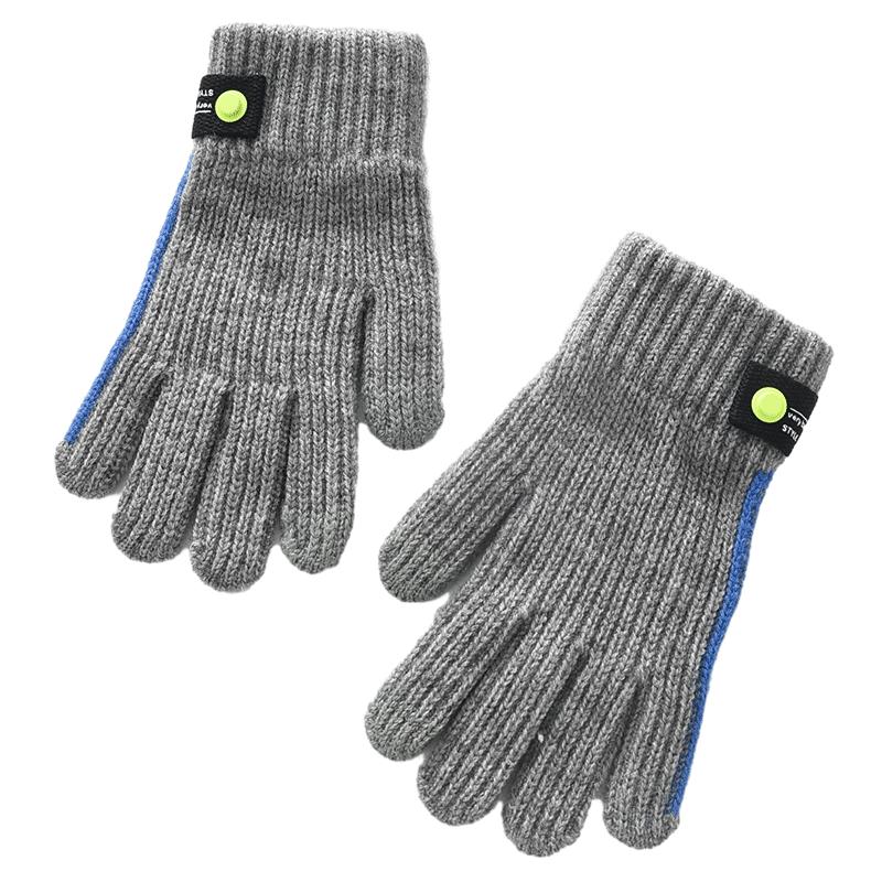 Boys' Cartoon Contrasting Color Five-Finger Gloves