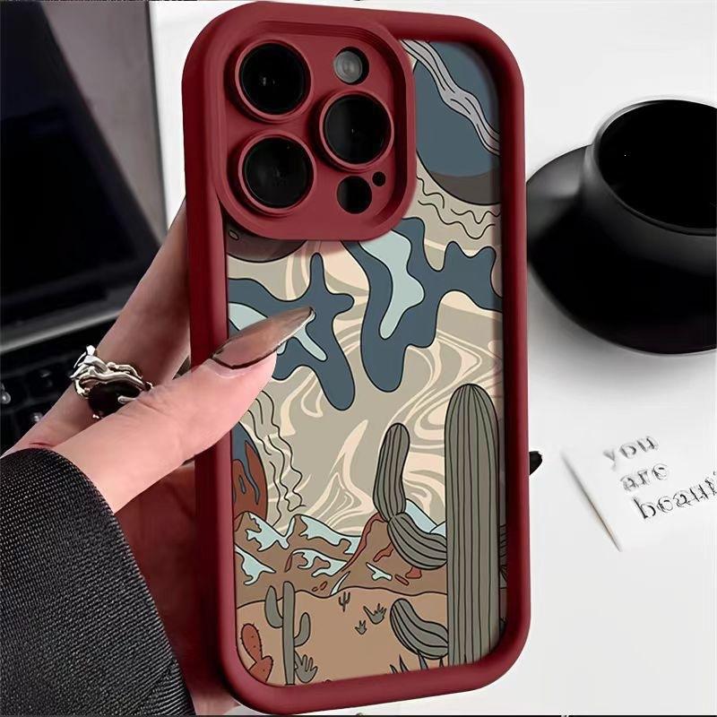 Персонализированный ретро-пустыня для чехла мобильного телефона iPhone15Pro 14plus Apple 13 Pro креативный 12 мягкий x/xs