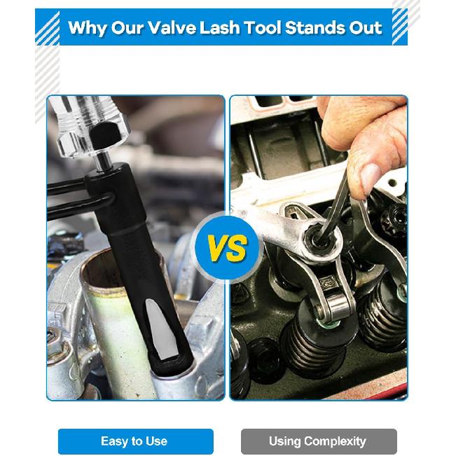 Valve Lash Adjustment Tool For 10Mm Jam Nut,With Angled Feeler Gauge, Slotted Valve Adjusting Stud, Compatible With Honda,Toyota,Nissan And Other