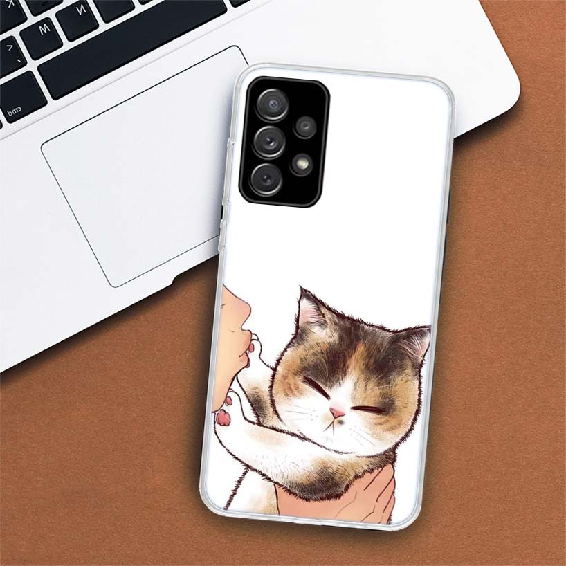 Kiss My Lovely Cat Kitten Phone Case For Samsung Galaxy A51 A71 A50 A70 A40 A30 A20E A10 A41 A31 A21S A11 A01 A6 A8 + A7 A9 Plus