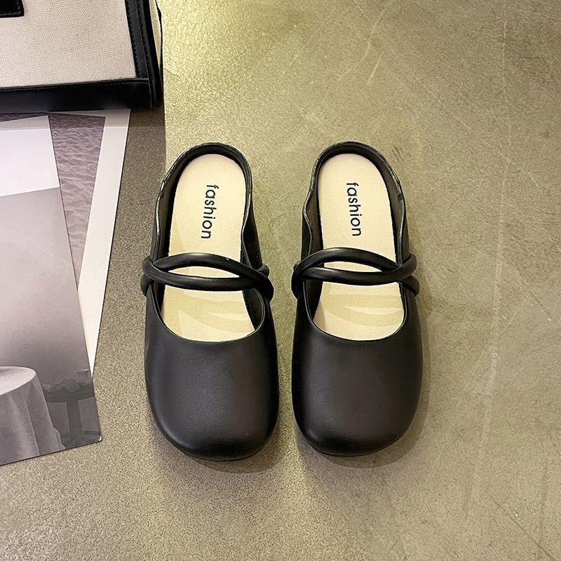 Women's Mules Flats Comfortable Backless Loafers Slip On Walking Shoes Casual Round Closed Toe Slides Dress Mules for Women Summer Ankle Strap Sandals