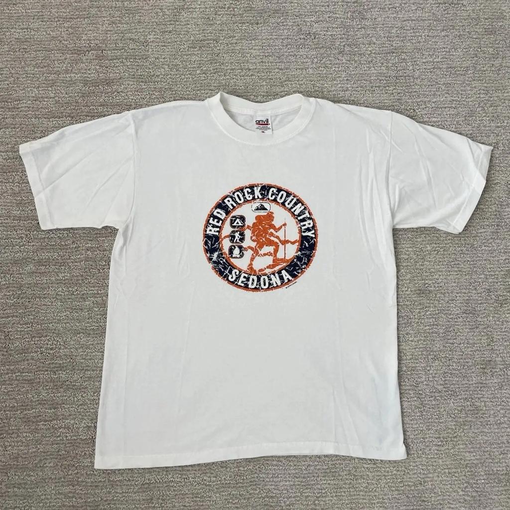 Vintage Sedona Red Rock Country T Shirt White Sz Medium Usa Anvil Outdoor Hiking Vintage Soft Homme Streetwear