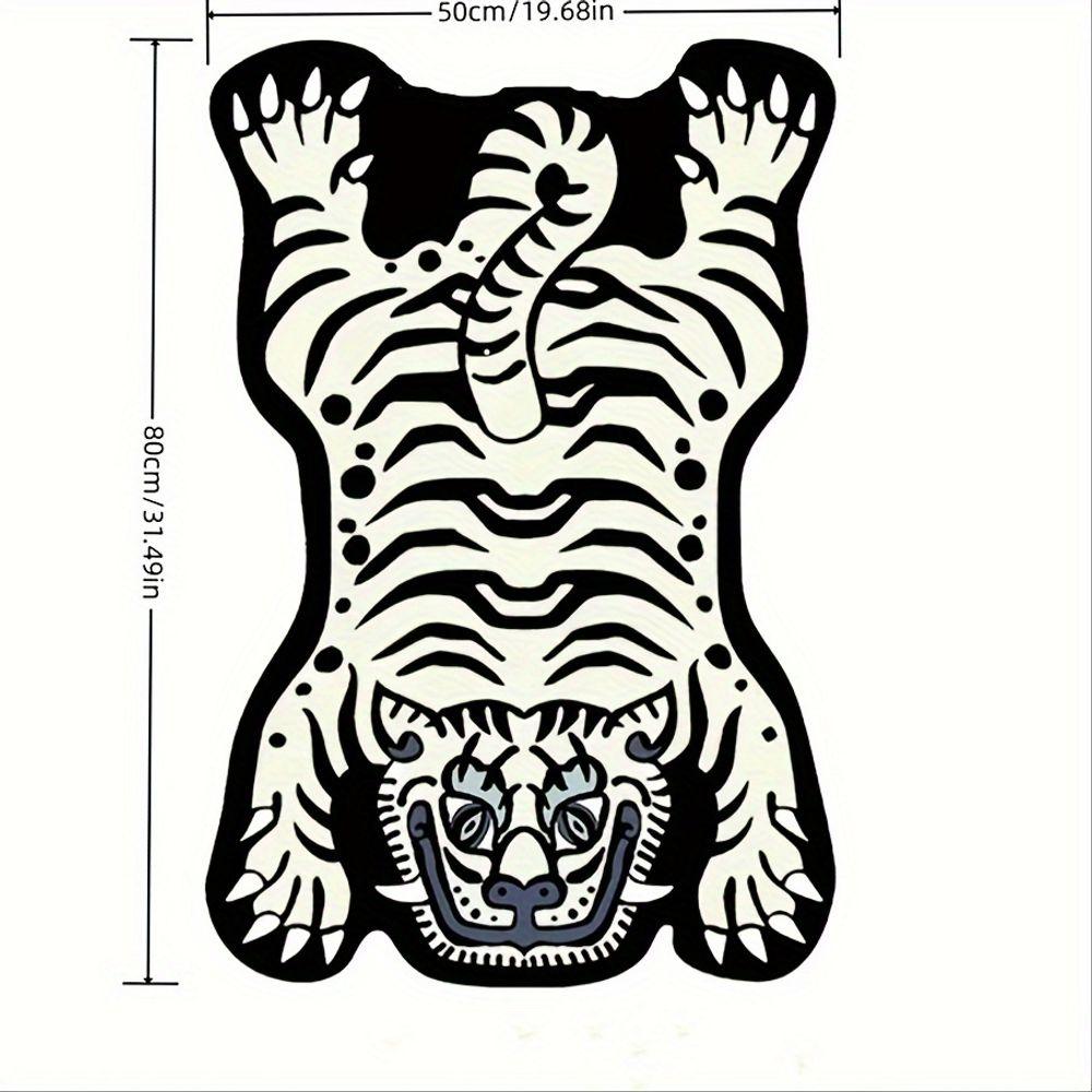 Special-Shaped Tiger Pattern Carpet Bedside Rug For The Bedroom Cool And Easy To Clean Coffee Table Pad For Home Decor