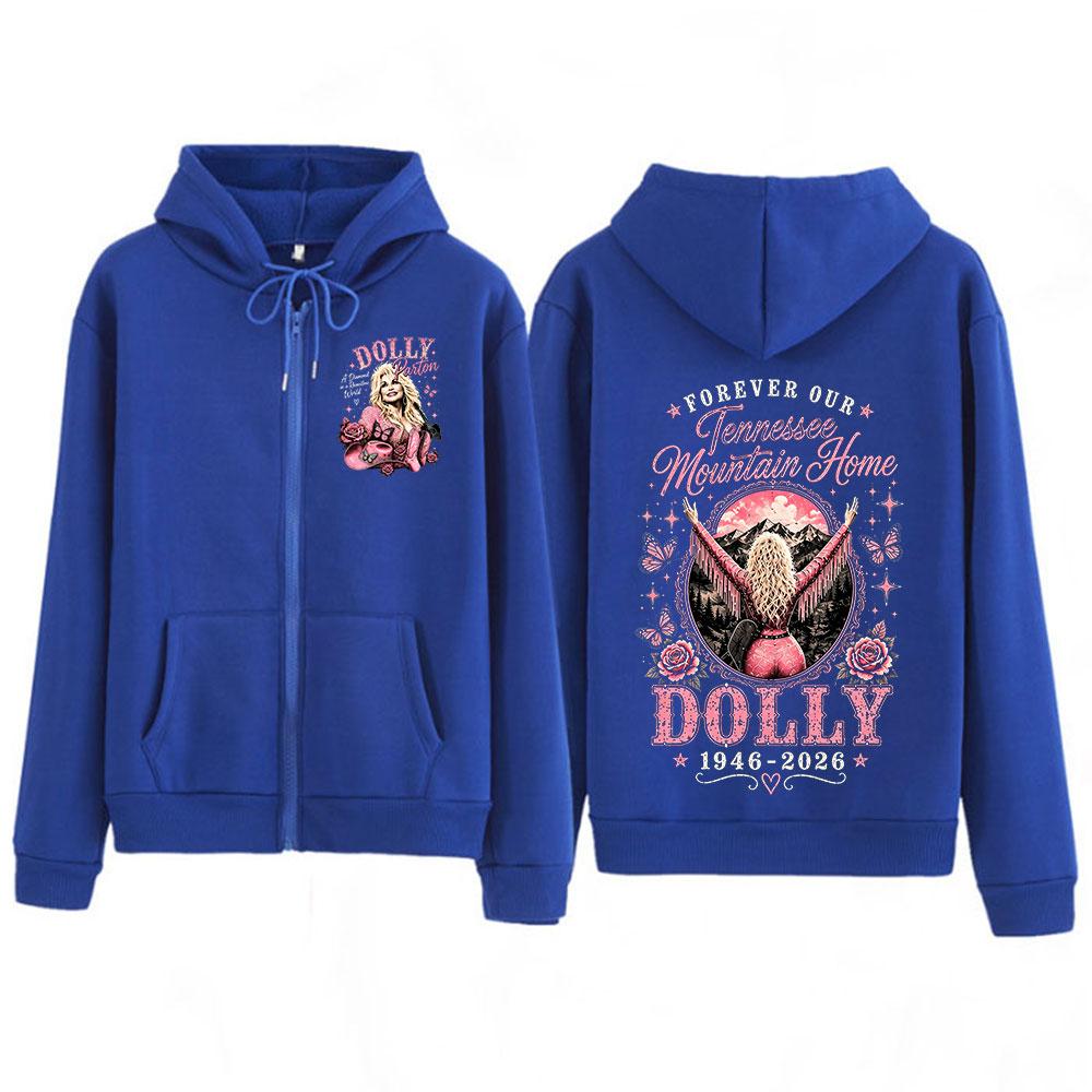 Dolly Parton Tribute 1946- Country Music Zipper Hoodies Men Women Fashion Casual Zip Up Hooded Sweatshirts Jackets Coats