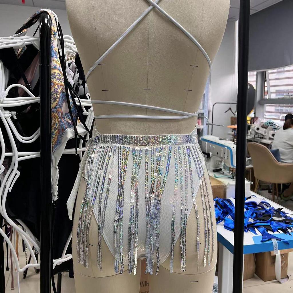 Женский сексуальный треугольный раздельный бикини-костюм, комплект, завязывающиеся по бокам стринги, купальник на одно плечо, эластичный