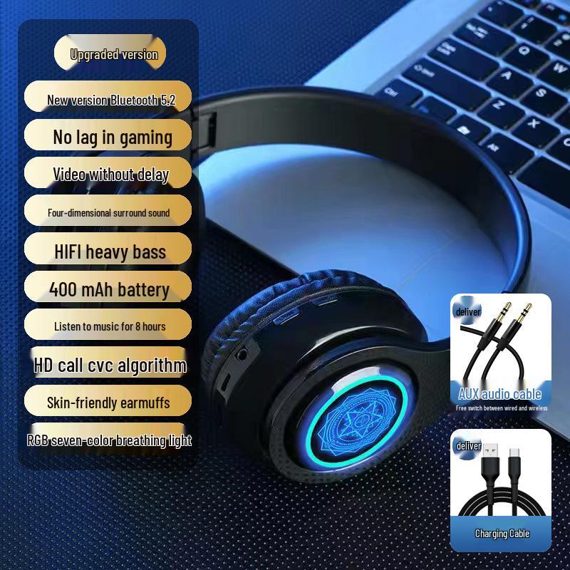 Беспроводные Bluetooth-наушники-вкладыши с подсветкой и шумоподавлением для спорта