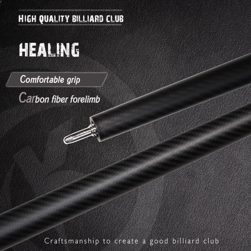 KHEALING Бильярдный Черный Электрический Дерево ПВХ Черный Электрический Дерево T 700 Карбон 58 Подходит для Черной Восьмерки и Девятки Включает Матовый Кейс для Хранения Кий,