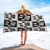 Black and White Paw Print Beach Towel Digital Printed Bath Towel Soft Absorbent Quick Dry Pool Blanket for Teen Pet Lovers