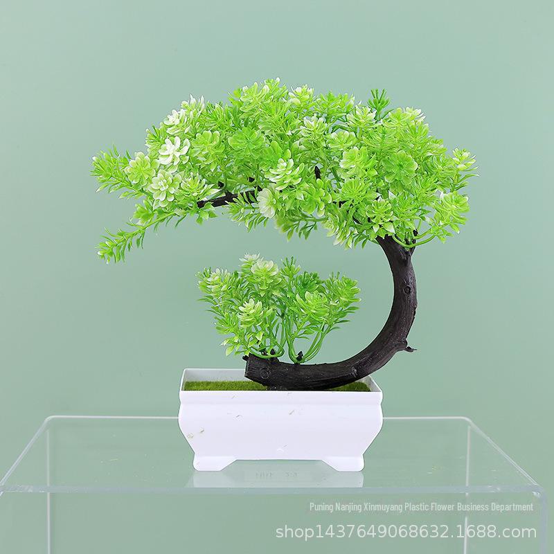 Набор искусственных цветов для украшения интерьера - Маленькое растение в горшке для обеденного стола и композиций в гостиной