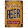 Tin Sign Beer Slod Here Vintage Metal Plaque Retro Metal Plate Funny Drink Vintage Iron Poster for Pub Club Man Cave Bar Decor