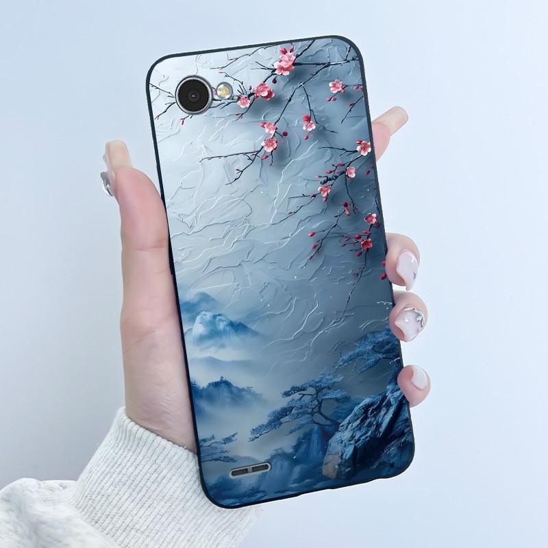 Милый Чехол Для LG Q6 Fundas LG G6 Mini Capa Coque Печатный Корпус Защитная Крышка Мягкий Силикон Мультяшный Черный Корпус