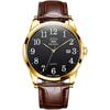 OLEVS Men's Ultra-Thin Analog Quartz Watch with Leather Strap and Date Display