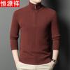 Men's Pure Wool Zipper Collar Pullover Sweater