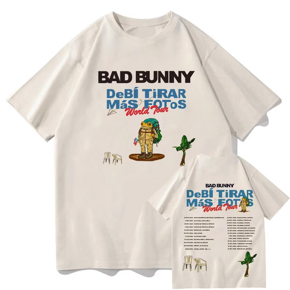 Футболка Bad Bunny Мировой Тур 2026 Debí Tirar Más Fotos Альбом НОВЫЕ Футболки Короткий Рукав Хлопок Y2k Короткие Рукава Классический