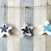 1 Pcs Marine Style DIY Home Decorative Wooden Small Fish Seahorse String Wall Hangings Starfish Dolphin Pendant Random Color
