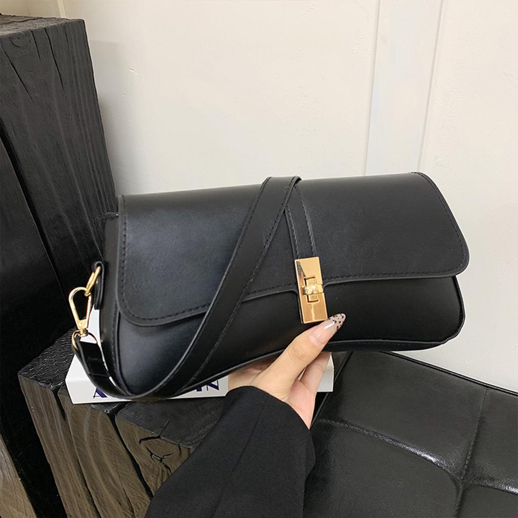 Минималистская сумка через плечо, женская, легкая, из полиуретана, съемный ремень с замком, для ежедневных поездок на работу