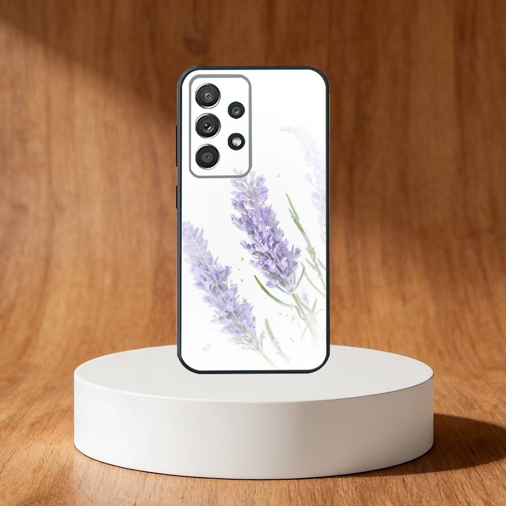 Lavender Purple Flowers Phone Case For Samsung S25,S24,S21,S22,S23,S30,Ultra,S20,Plus,Fe,Note,10,9,5G Black Cover