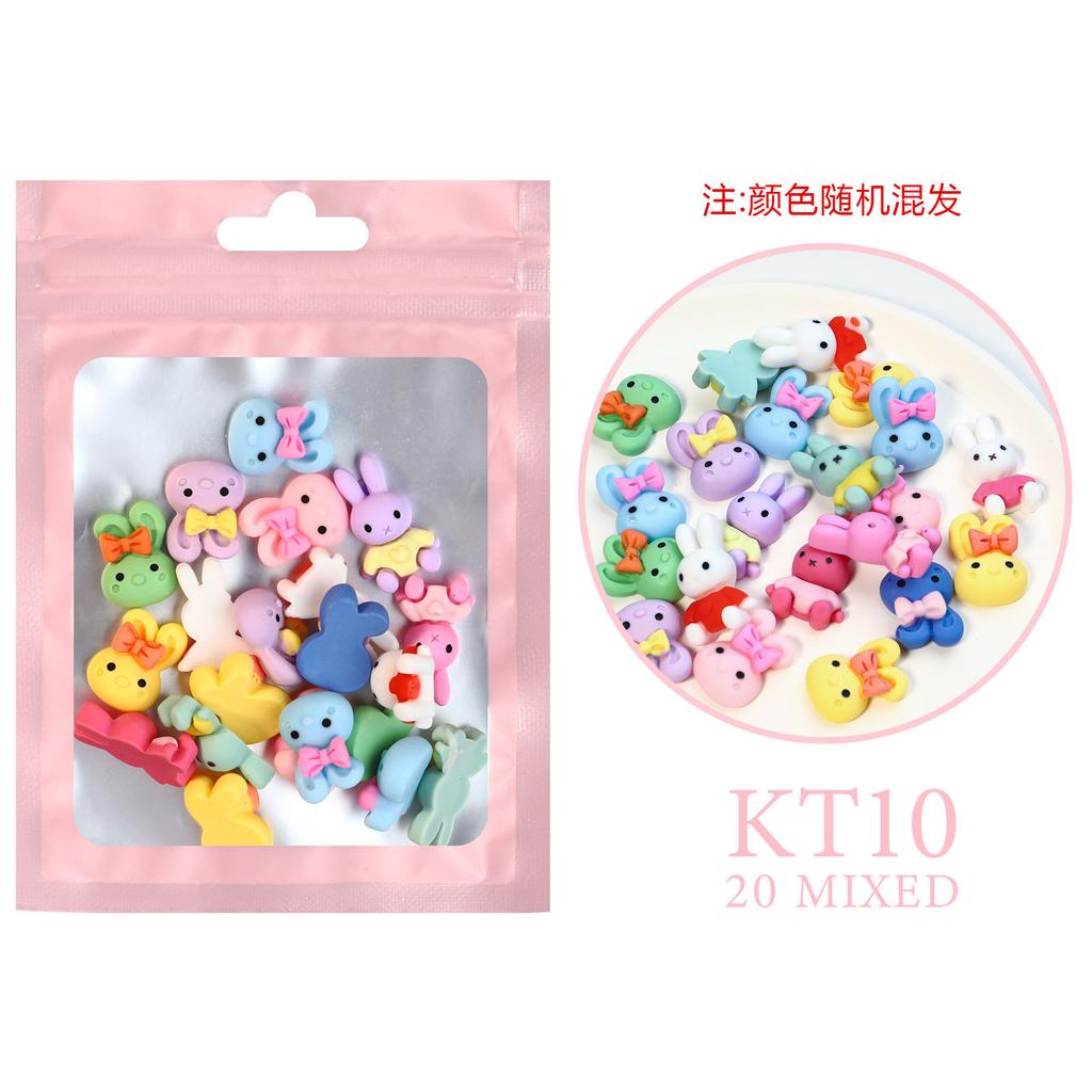 Nail Art Resin Cartoon Jewelry With The Same Mixed Mini Cartoon, Little Soft And Cute Girl Heart Cartoon 20 Pcs