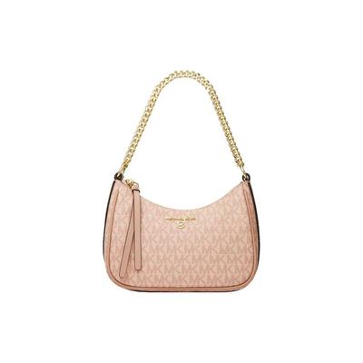 MK Jet Set Charm Монограмма Винтажный Элегантный Логотип Холст с Кожаной Сумка на Плечо Женская Сумка на Плечо Балетный Розовый 32H1GT9C1B-BALLET