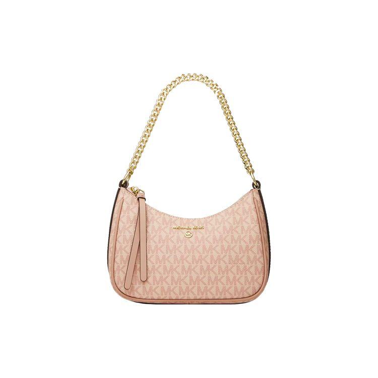 Michael Kors MK Jet Set Charm Монограмма Винтажный Элегантный Логотип Холст с Кожаной Сумка на Плечо Женская Сумка на Плечо Балетный Розовый 32H1GT9C1B-BALLET