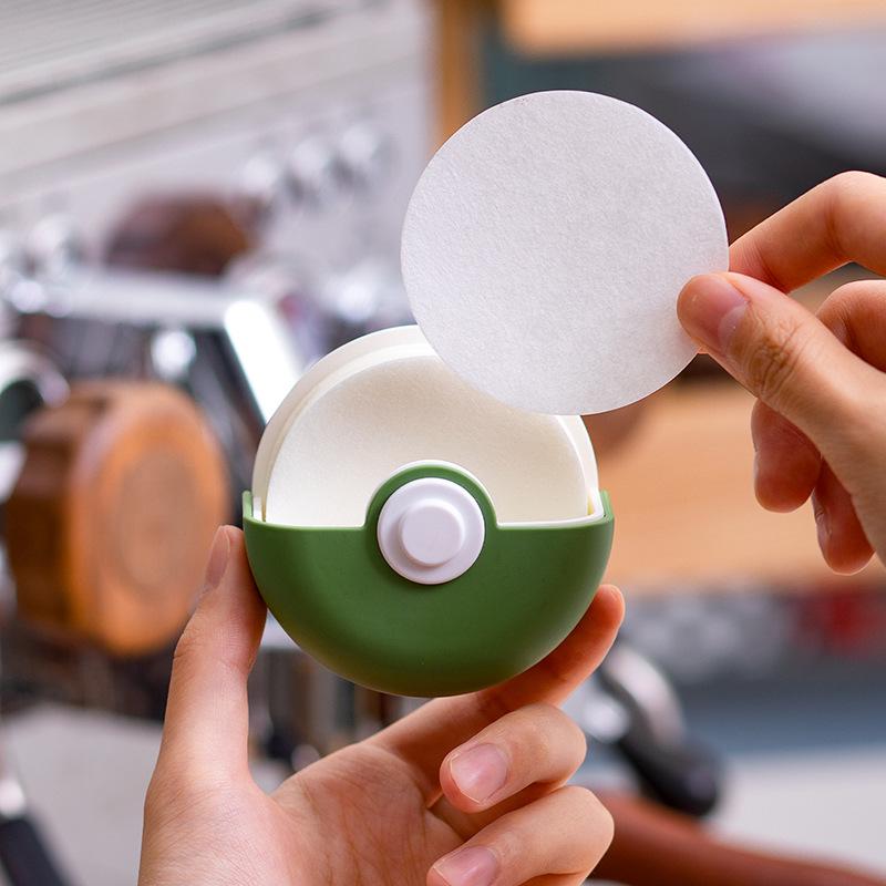 Wall-Mounted Dustproof Coffee Filter & Diffuser Storage for Moka Pot