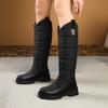 Down Boots Autumn and Winter New Thick Fur Warm Cotton Shoes Black White Sleeve Women's High Boots Warm Snow Boots