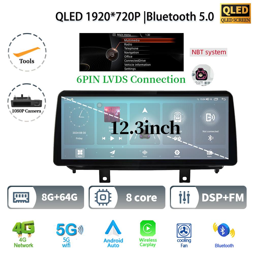 12,3" для BMW X5 F15 X6 F16 2014-2017 Android 14 автомобильное радио мультимедиа 4G GPS навигация Bluetooth стерео CarPlay сенсорный экран