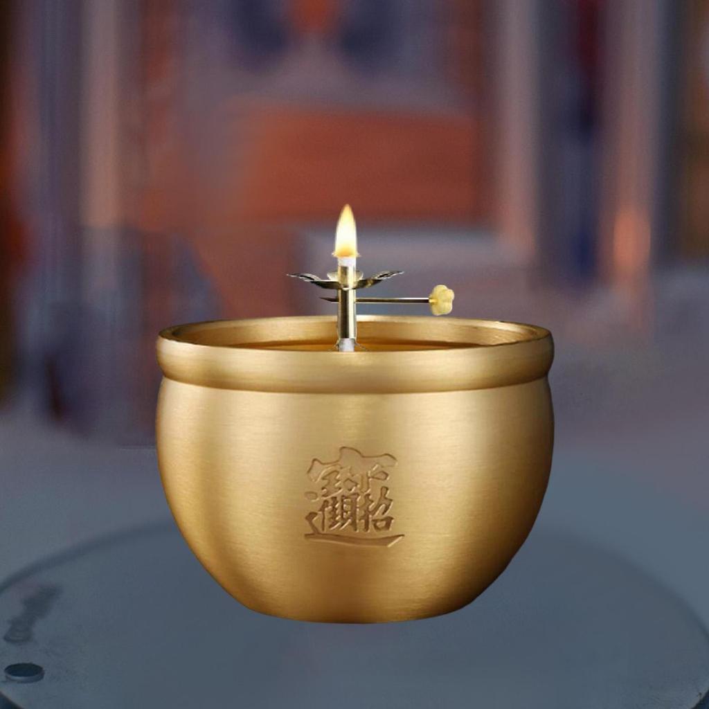 Ретро масляная лампа регулируемая яркость медные алтарные принадлежности украшение держатель для гхи масляные лампы