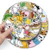 50 Happy Farm Doodle Stickers Cartoon Cute Animal Decorative Water Cup Guka Mobile Phone Case Stickers