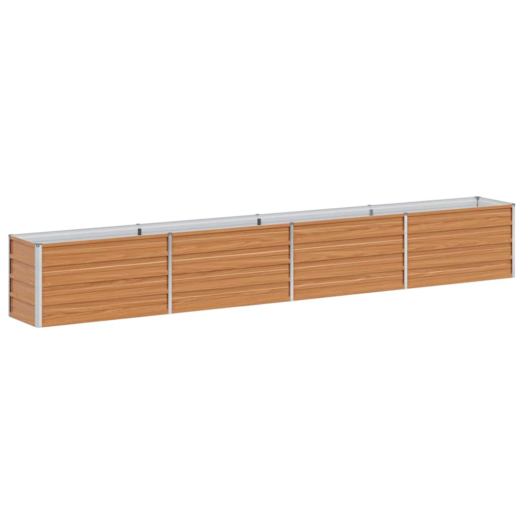 Raised Garden Bed Light Brown 320 x 40 x 45 cm Galvanized Steel