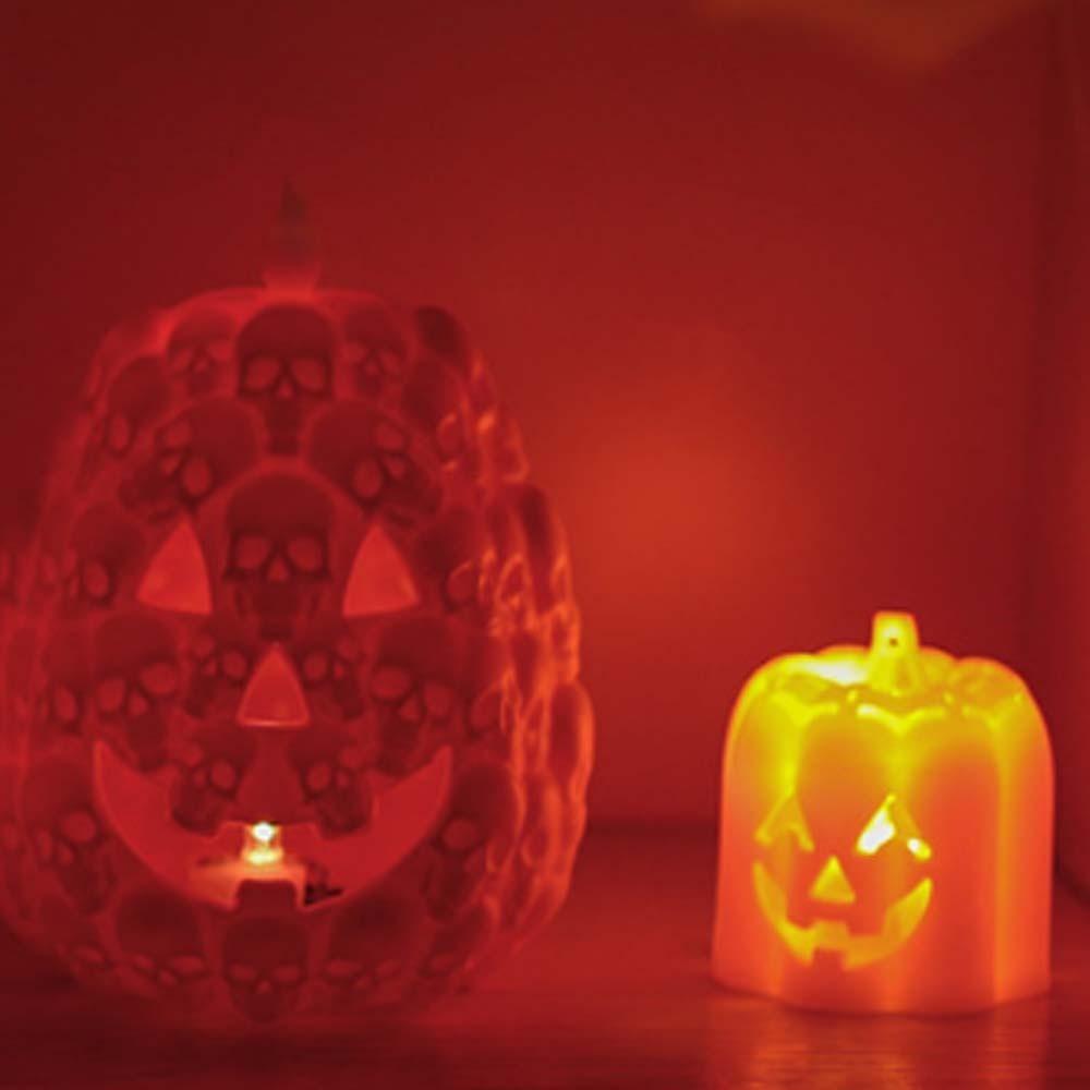 Plastic Pumpkin Lantern Luminous LED Night Light Indoor Garden Halloween Jack-O-Lantern Outdoor