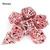 7 Pcs Silver Red Hand Skull Head Metal Dice Hollow Metal Polyhedral Dice Set Suitable for Role-Playing RPG Board Game Card Game
