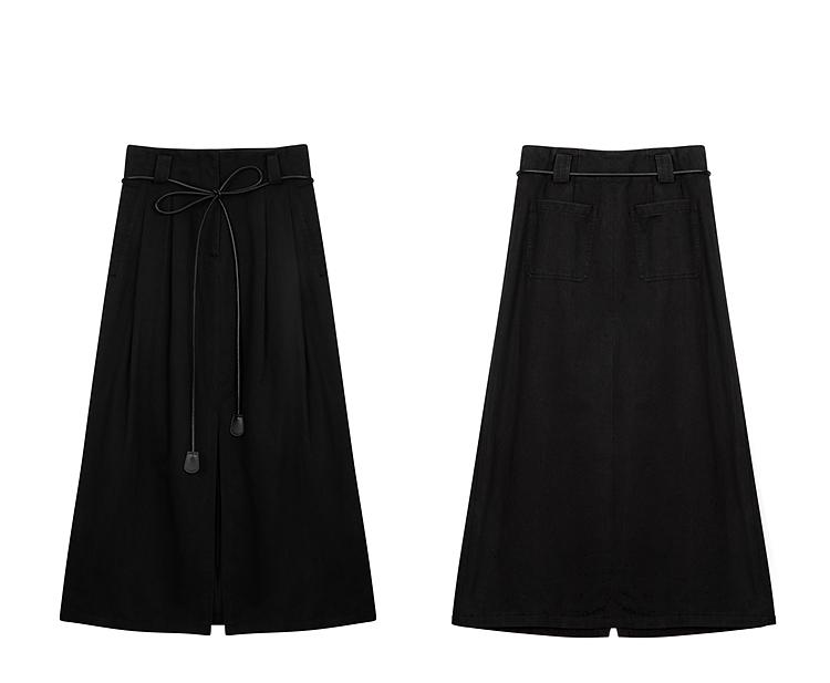 Lagogo Women's Lace-Up Slit Commuting Half Skirt