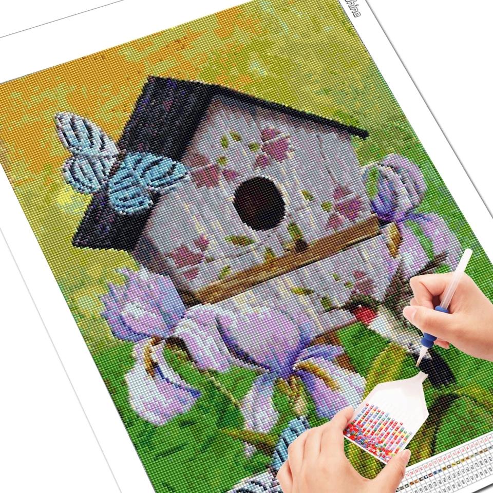 5D DIY Алмазная вышивка Бабочка Полный дрель Алмазная картина Животное Мозаика Искусство Новое поступление Декор для дома