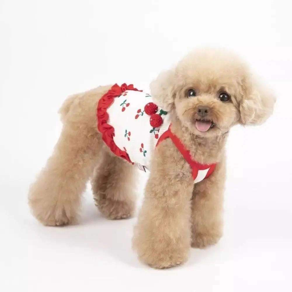 Breathable Cherry Dog Vest Soft Pet Dresses New Dog Clothes Pet Supplies