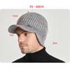 Зимняя вязаная шерстяная кепка, мужская бейсболка, уличная теплая шапка с защитой ушей, козырек, мужская утолщенная шапка с наушниками