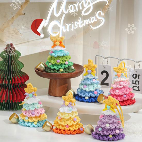 Рождественское украшение на елку многослойное мини-вязаное крючком рождественское дерево подвесное украшение