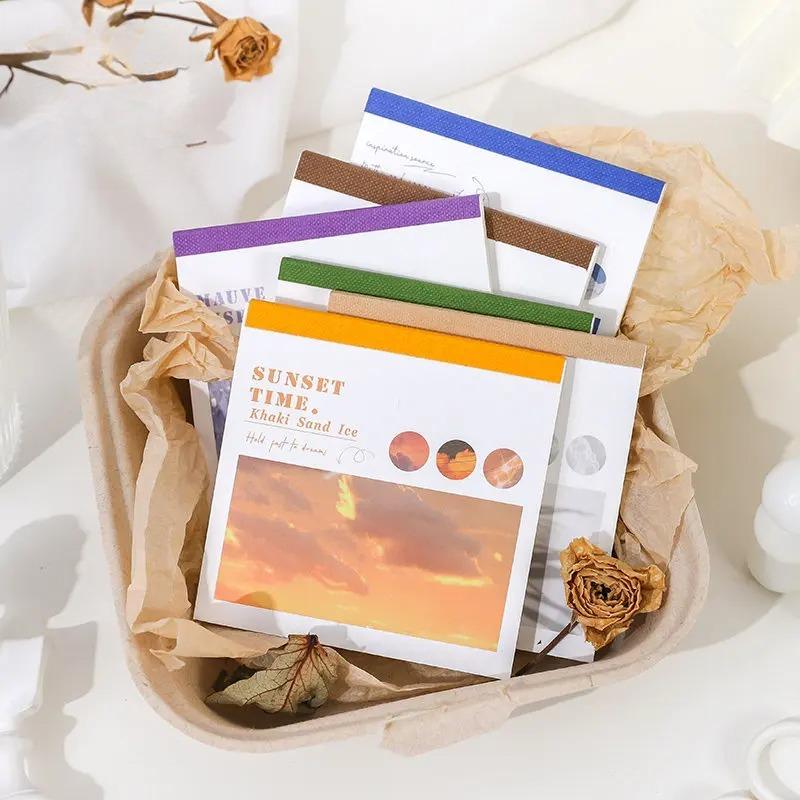 40 листов/книга Эстетический пейзаж Масляная живопись Искусство Девушка Книга наклеек Сделай сам Журнал Декоративное искусство Скрапбукинг Материал Канцелярские наклейки