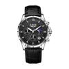 LIGE Men Watch Fashion Casual Luminous Waterproof Chronograph Leather Strap Quartz Watch