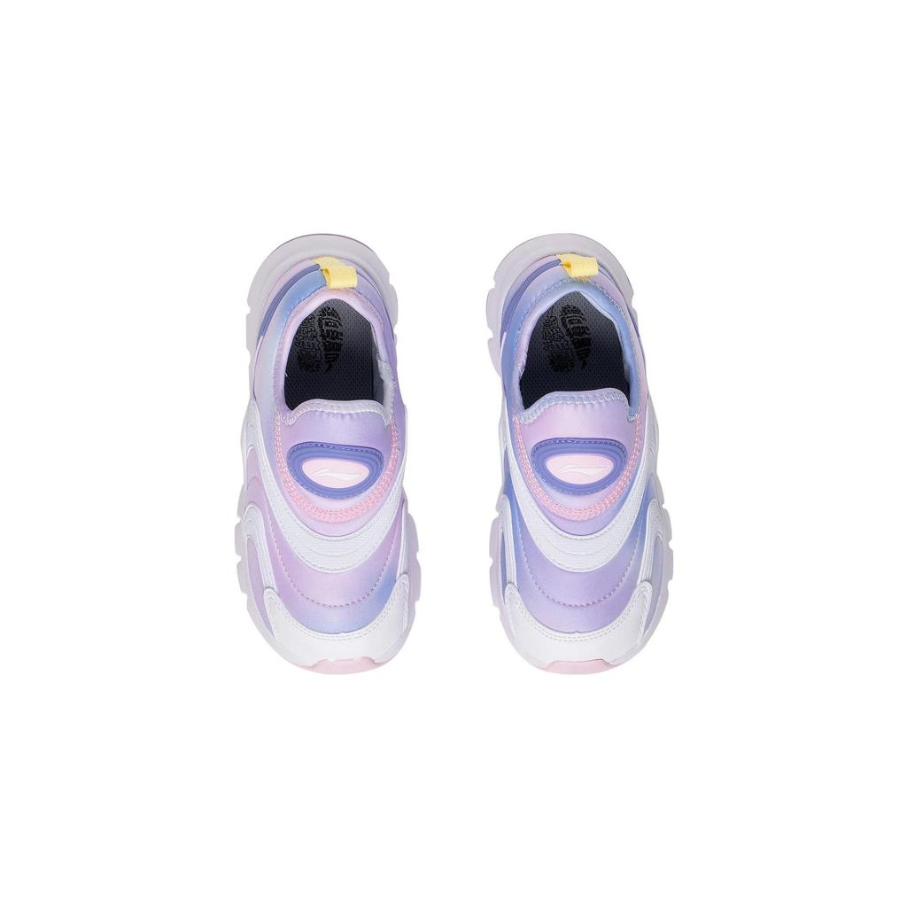Li Ning Kids Q Cloud 1.5 спортивная удобная нескользящая износостойкая повседневная обувь детская обувь вишневый-розовый-Aurora-синий YKNT018-4