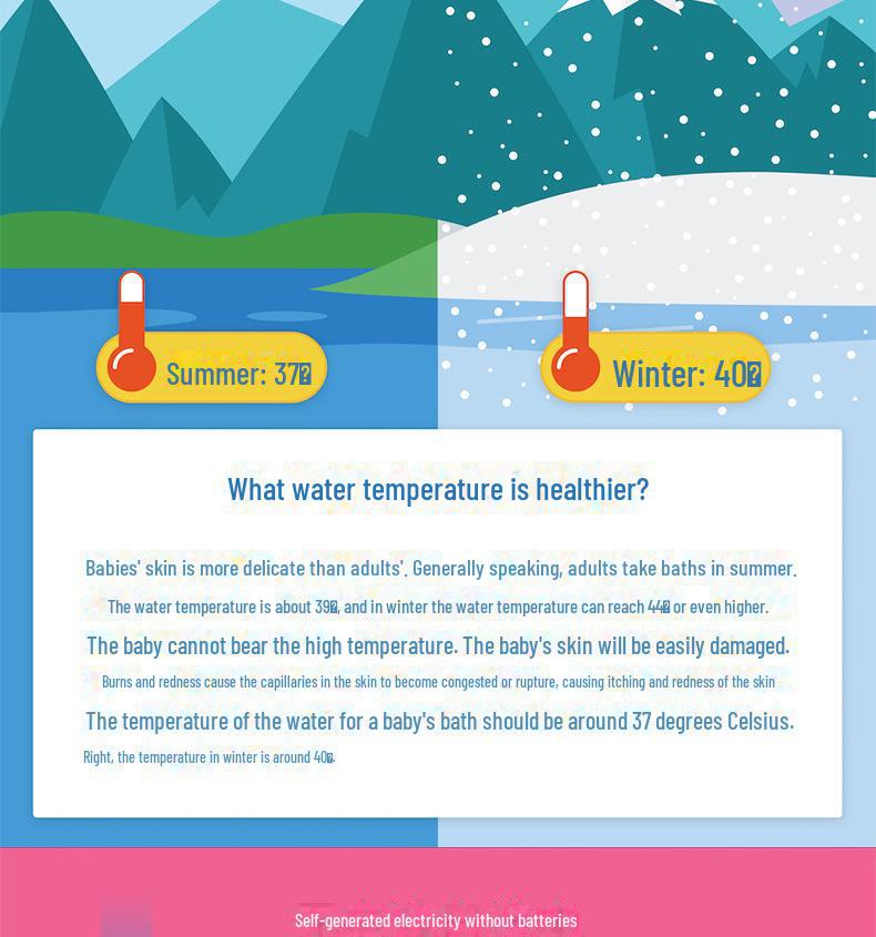 Термометр для ванны Zhinuan: Измеряет и отображает температуру для купания младенцев и использования в помещении